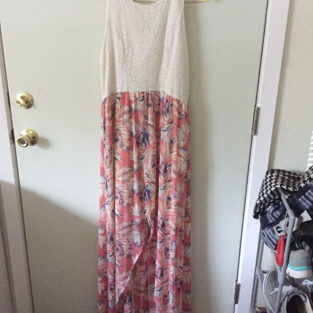 Maxi asymmetrical floral dress